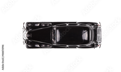 Collection model of an old black car, an old limousine