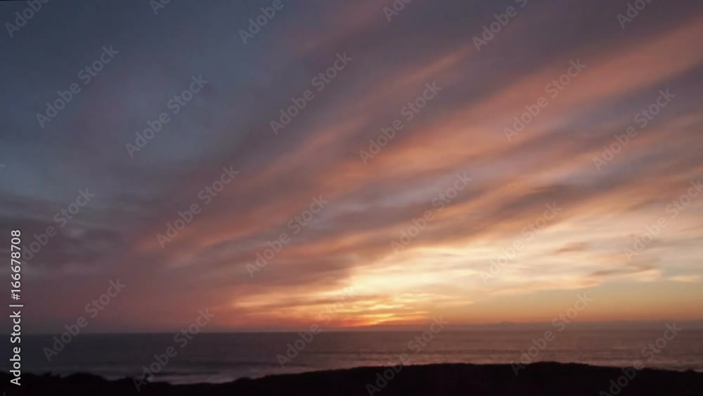 Sunset on Atantic ocean, Lanzarote coast Sunset on Atantic ocean, Lanzarote coast