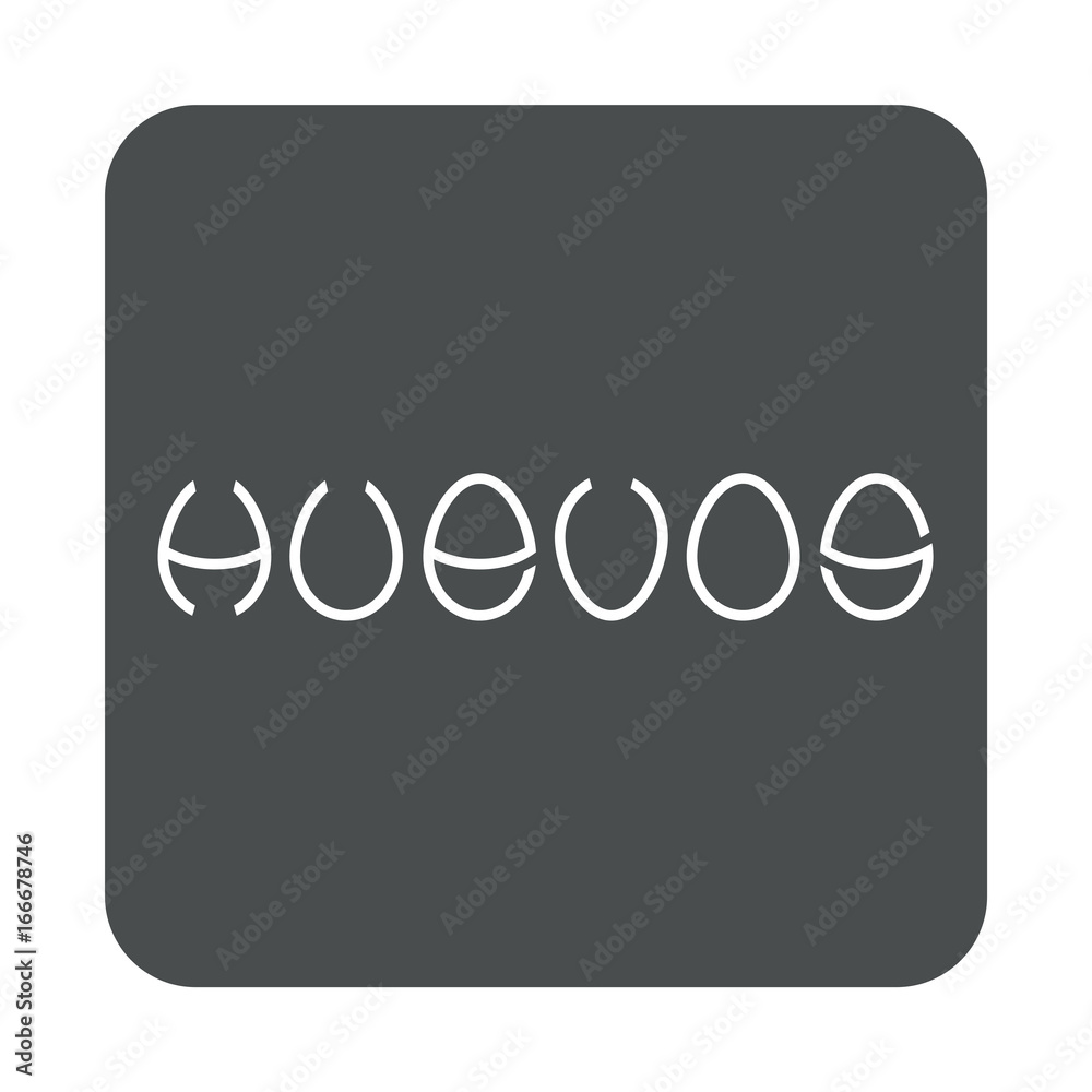 Icono plano tipografia huevos en cuadrado gris Icono plano tipografia huevos en cuadrado gris