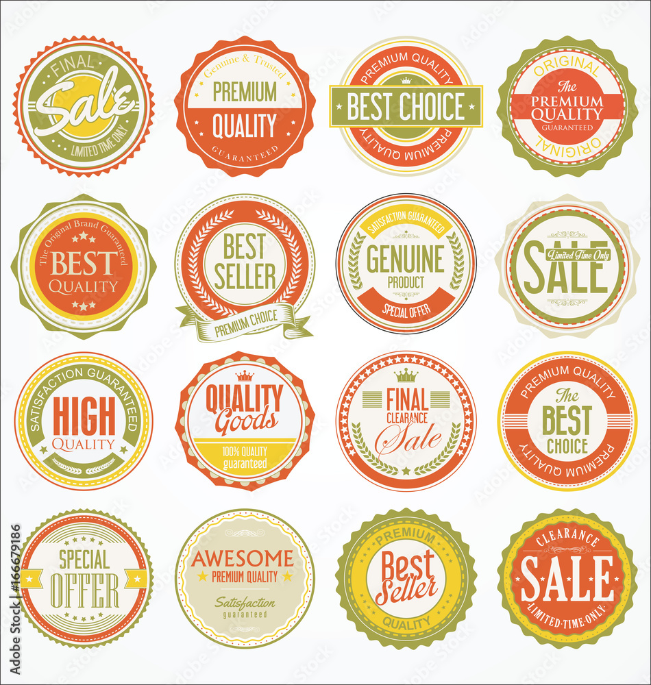 Obraz premium Retro vintage design quality badges collection