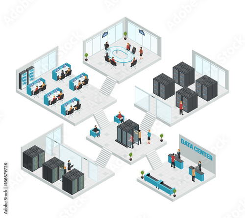 Datacenter Isometric Multistore Composition