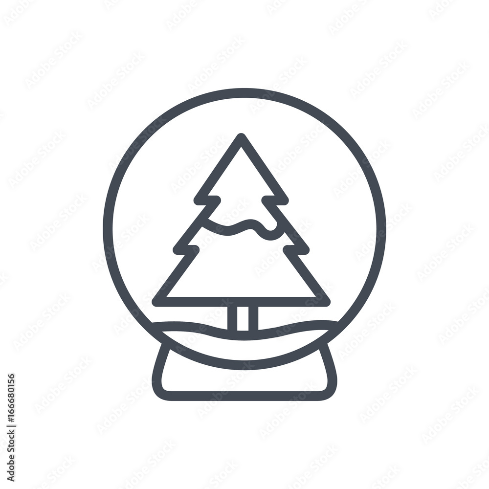 Xmas Christmas holiday line icon tree glass ball Xmas Christmas holiday line icon tree glass ball