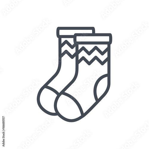 Xmas Christmas holiday line icon stocking socks