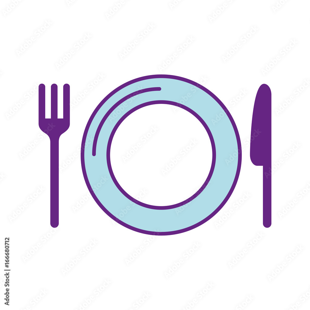 dish with cutlery kitchen vector illustration design dish with cutlery kitchen vector illustration design