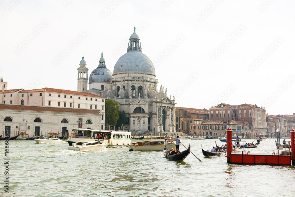 Fototapeta premium Venice, Italy - July 21, 2017 : Gondola on canal in Venice, Italy