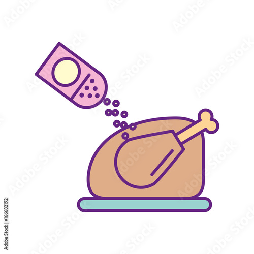 delicious chicken with salt vector illustration design