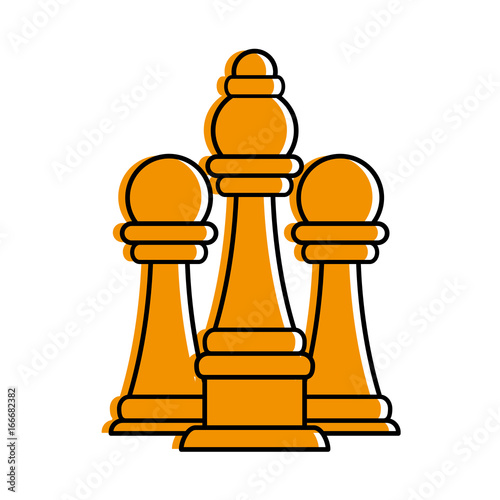 bishop and pawns chess piece icon image