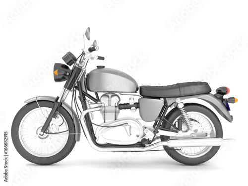 3d render gray classic isolated motorcycle.