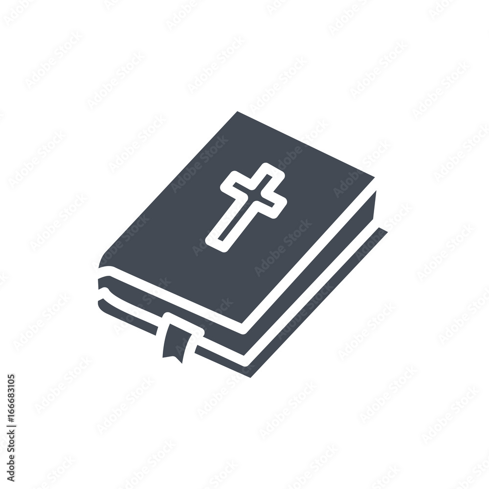 Fototapeta premium Easter holiday silhouette icon bible book