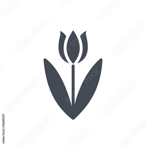 Easter holiday silhouette icon tulip flower