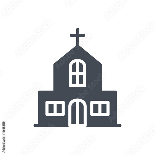 Easter holiday silhouette icon church building