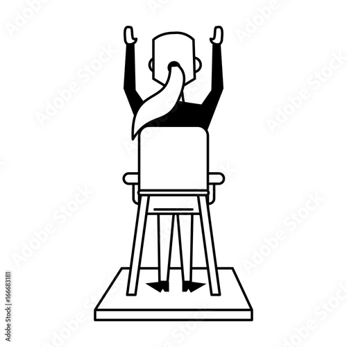 business woman sitting down rearview avatar icon image