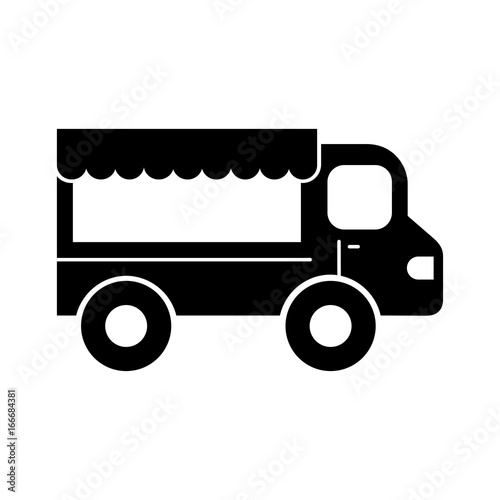 fast food shop car vector illustration design