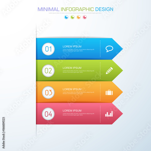 Infographic Elements with business icon on full color background  process or steps and options workflow diagrams,vector design element eps10 illustration