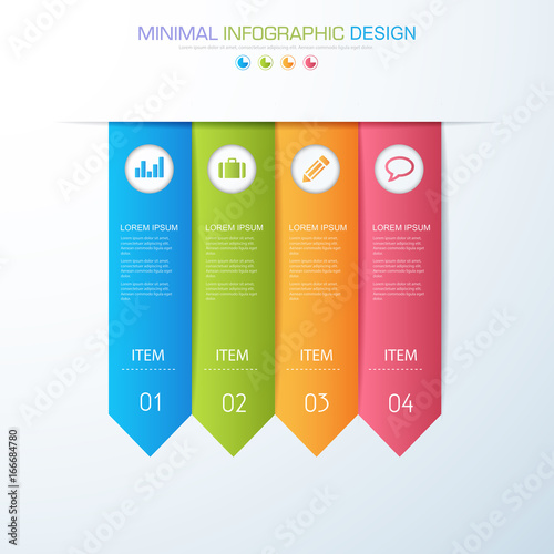 Infographic Elements with business icon on full color background  process or steps and options workflow diagrams,vector design element eps10 illustration