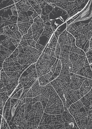 Canvas-taulu Brussels city plan, detailed vector map