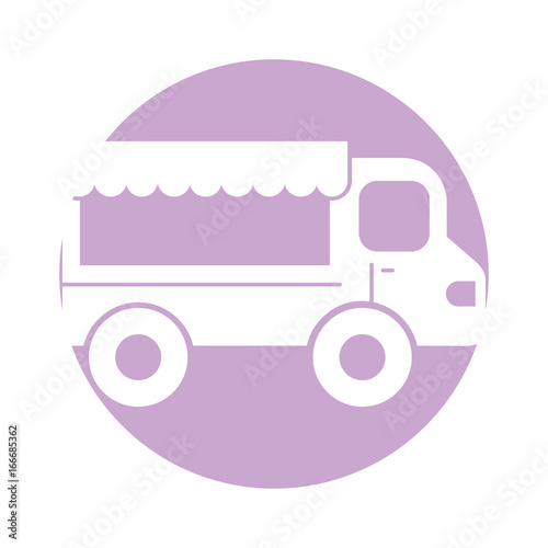 fast food shop car vector illustration design
