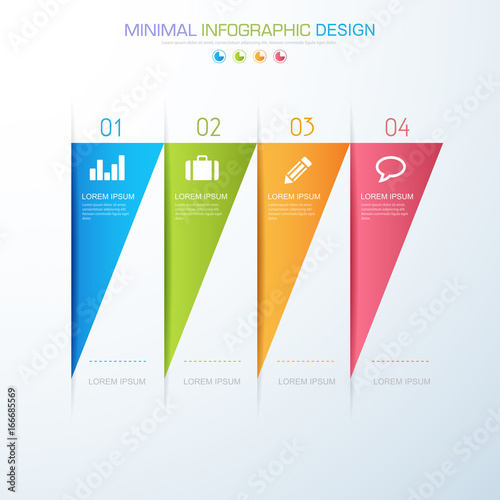 Infographic Elements with business icon on full color background  process or steps and options workflow diagrams,vector design element eps10 illustration