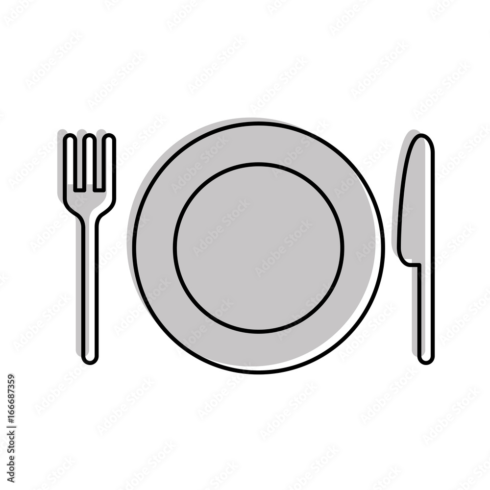 dish with cutlery kitchen vector illustration design dish with cutlery kitchen vector illustration design