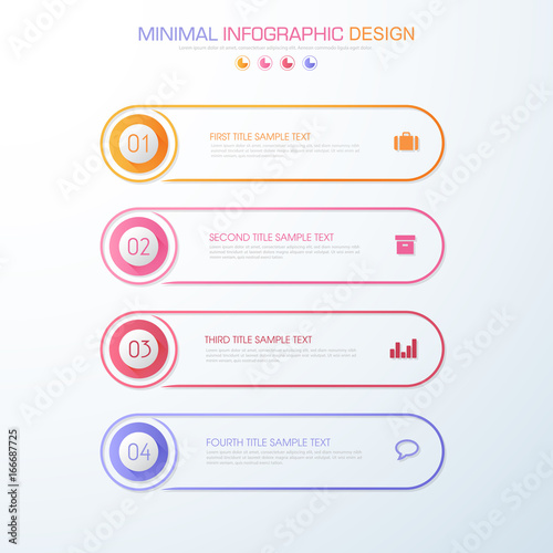 Infographic Elements with business icon on full color background  process or steps and options workflow diagrams,vector design element eps10 illustration