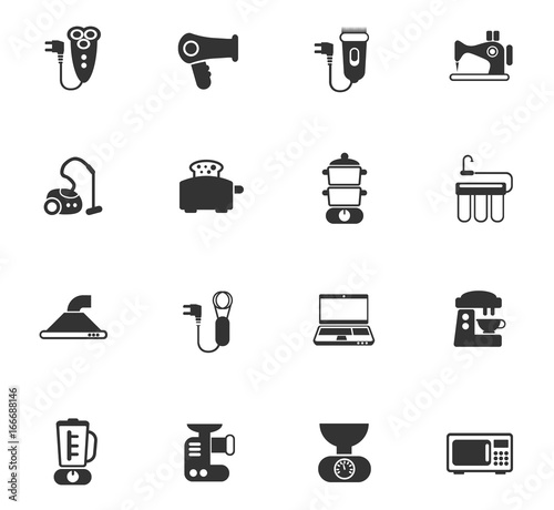 home appliances icon set