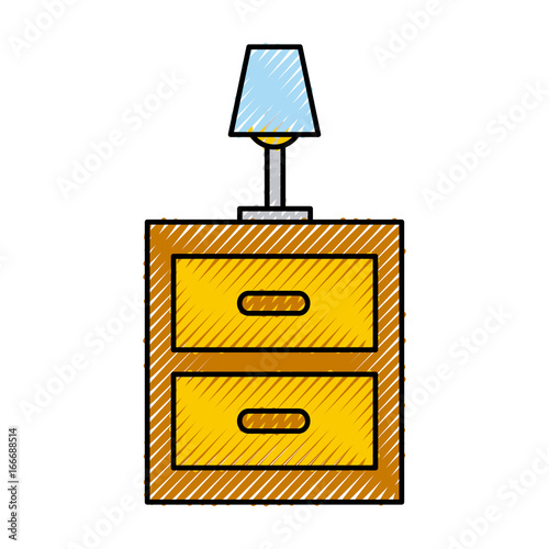 nightstand with Room lamp isolated icon vector illustration design
