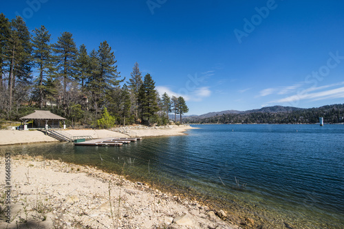Shoreline of Lake Arrowhead, San Bernardino Mountains, California