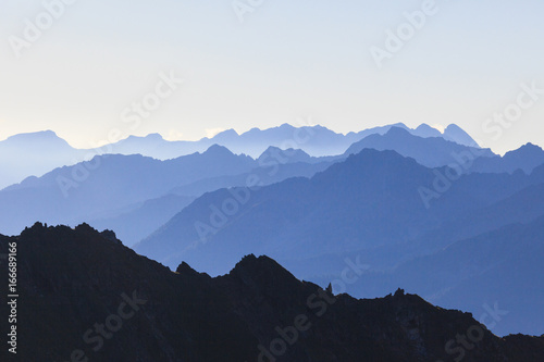 Profiles of peaks of Brenta Dolomites from Tonale Pass, Valcamonica, border of Lombardy and Trentino-Alto Adige photo