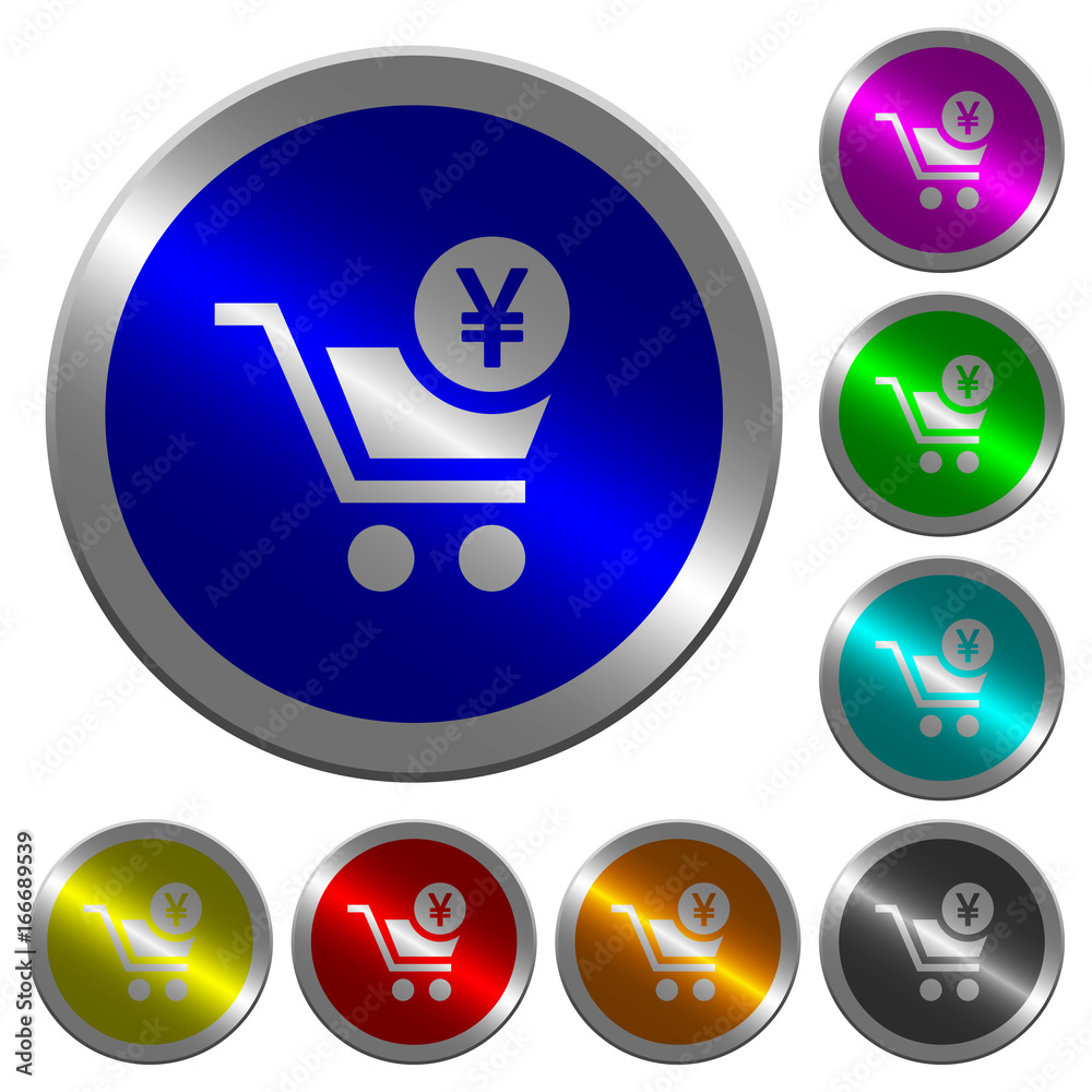 Checkout with Yen cart luminous coin-like round color buttons Checkout with Yen cart luminous coin-like round color buttons