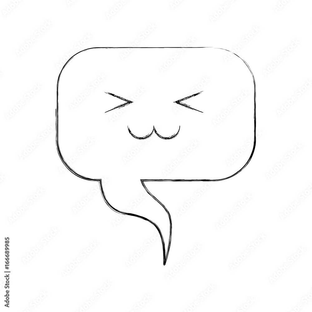 Obraz premium speech bubble kawaii character vector illustration design
