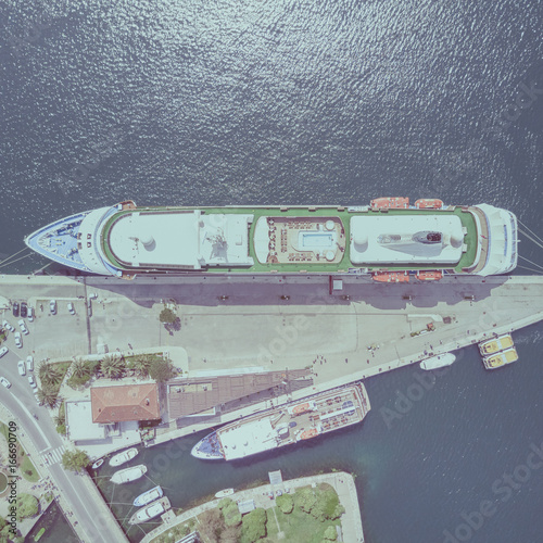 Top view of the sea mooring with cruise ships © watman