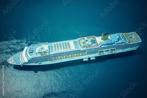 Cruise ship in the sea. Toned © watman