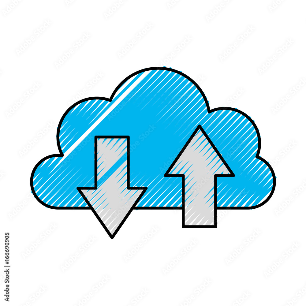 cloud computing with arrows vector illustration design cloud computing with arrows vector illustration design