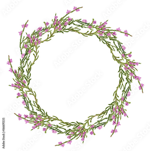 Round frame with heather