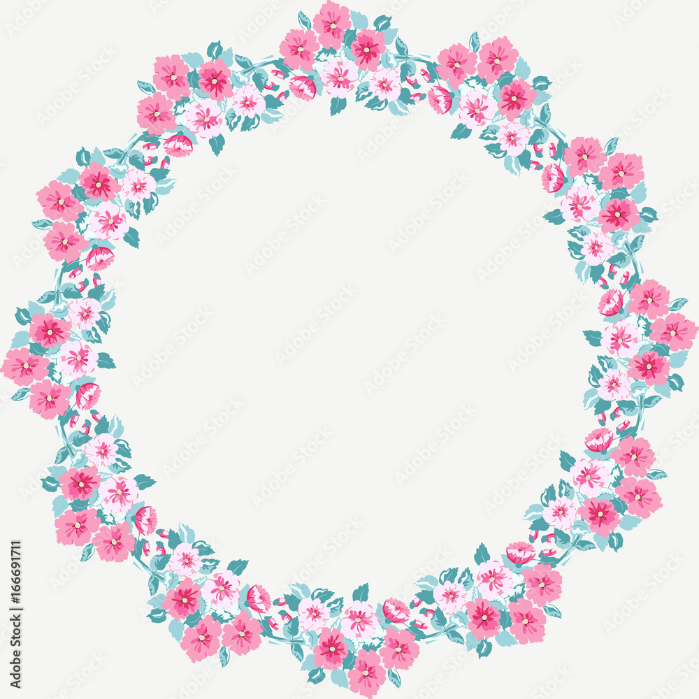 Floral round frames from cute