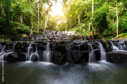 Sam Lan Waterfall is beautiful waterfall in tropical forest  Saraburi province  Thailand.