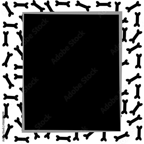 Dog bone border on white background. Vector illustration.