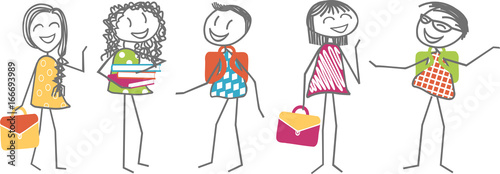 Children with their school satchels and free are ready for back to school