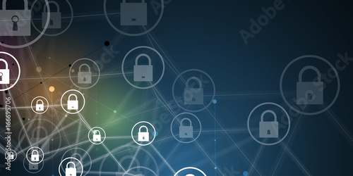 Cyber security and information or network protection. Future technology web services for business and internet project