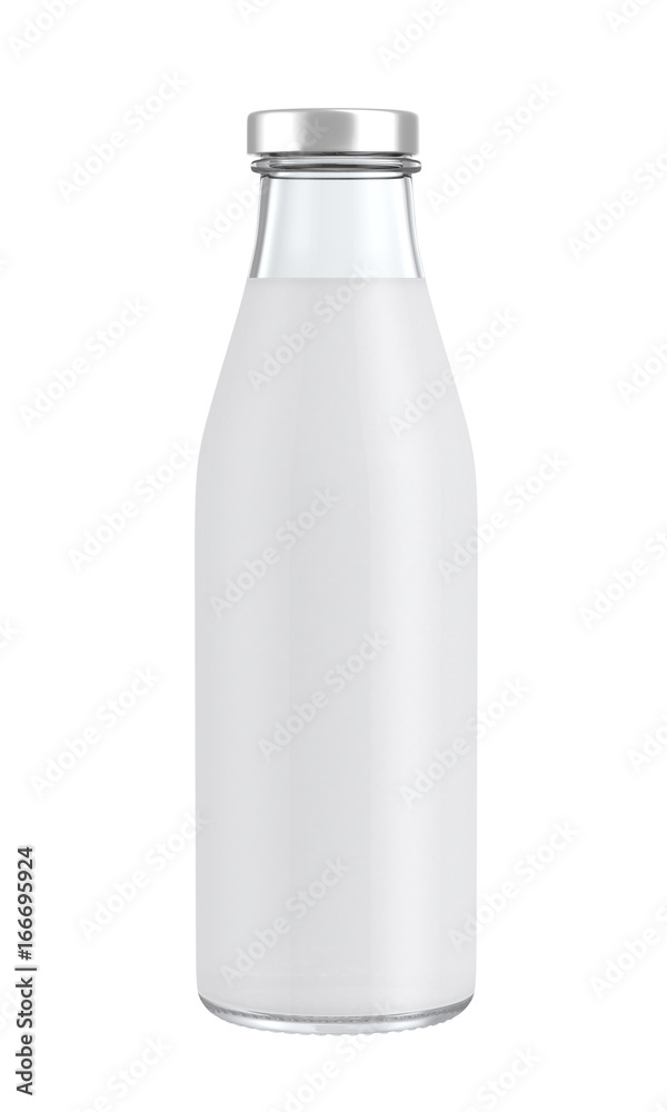 Bottle of milk isolated on white background, 3D rendering Bottle of milk isolated on white background, 3D rendering