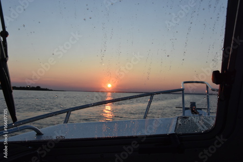 Views at dusk over Long Island Sound near Latimer Light, Fishers Island photo