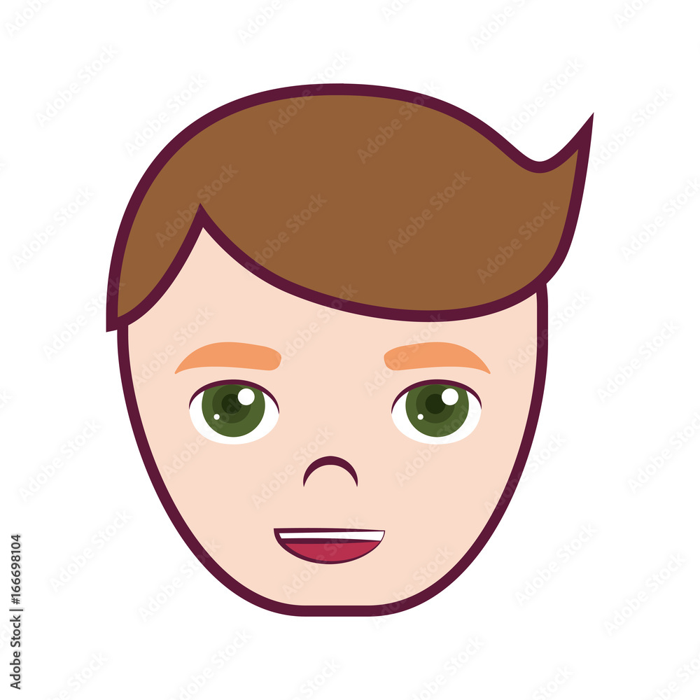 Cartoon man face icon over white background colorful design vector illustration