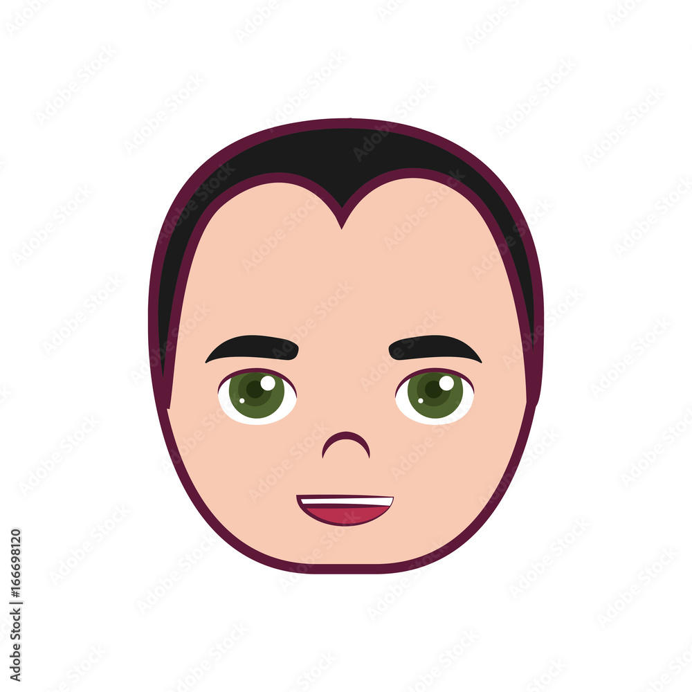 Cartoon man face icon over white background colorful design vector illustration Cartoon man face icon over white background colorful design vector illustration