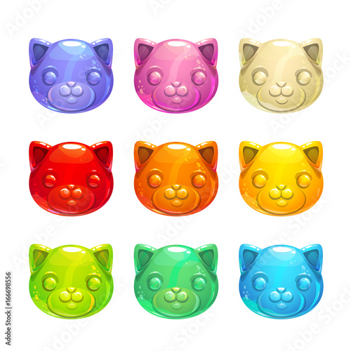 Cute jelly cat faces.