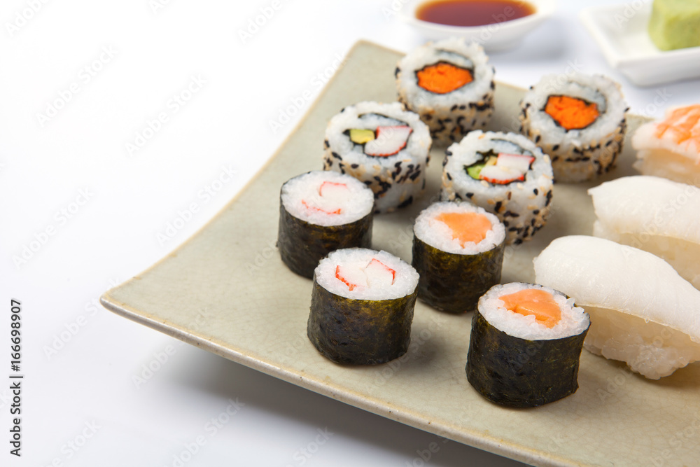 maki sushi set. japanese food maki sushi set. japanese food