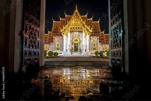 Wat benchamabophit at night in Bangkok.
