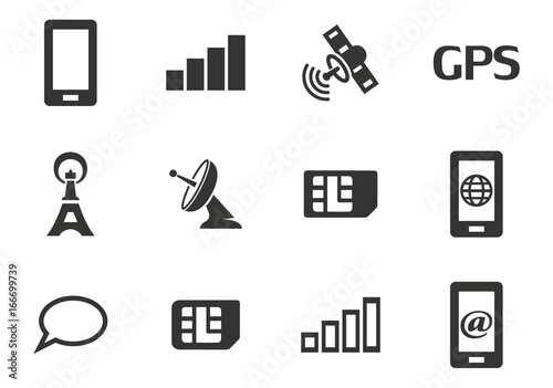 Mobile connecttion icons set photo