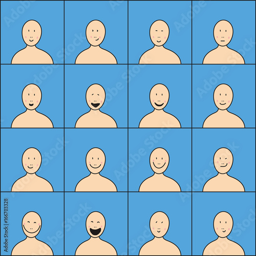 Set of Happy faces.