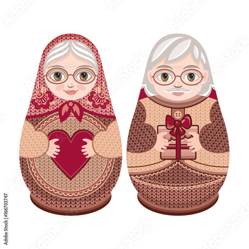 Matryoshka. Babushka doll. Set