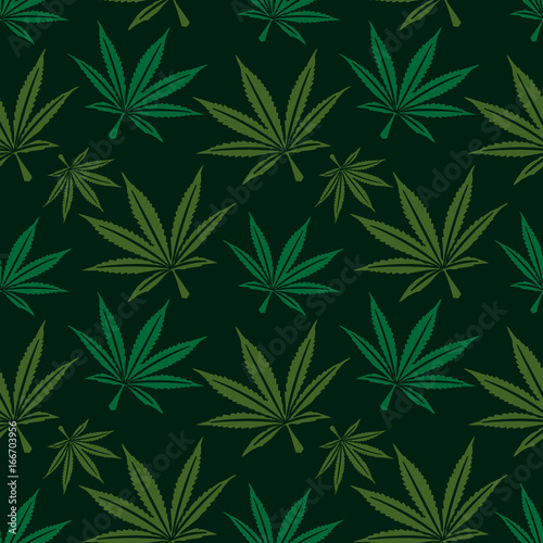 Marijuana leaf seamless pattern